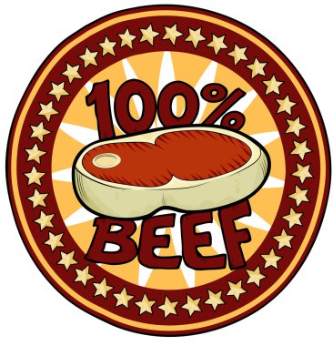 Badge 100Beef clipart