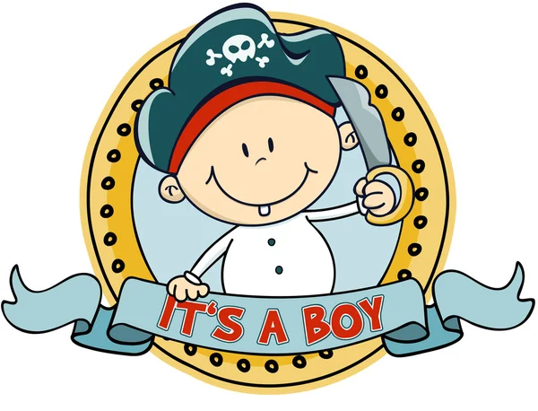 Милий маленький піратський хлопчик — стоковий вектор