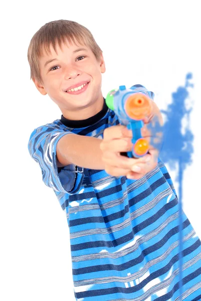 Niño con pistola de agua — Foto de Stock