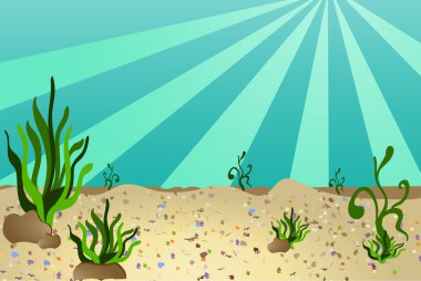 Sea bottom - cartoon style clipart