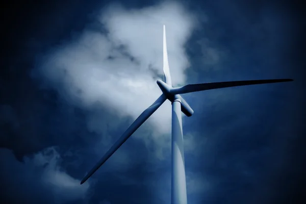 Obnovitelné zdroje energie, větrná turbína — Stock fotografie