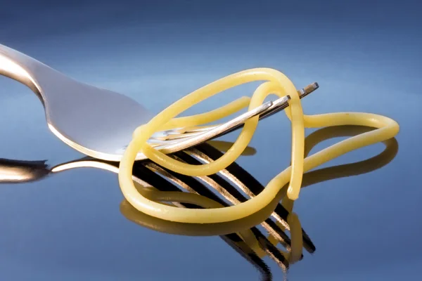 Spaghetti op een vork — Stockfoto
