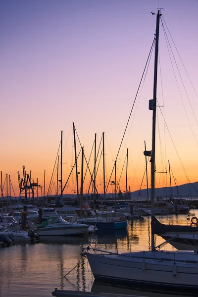 Port at sunset — Stock Photo, Image