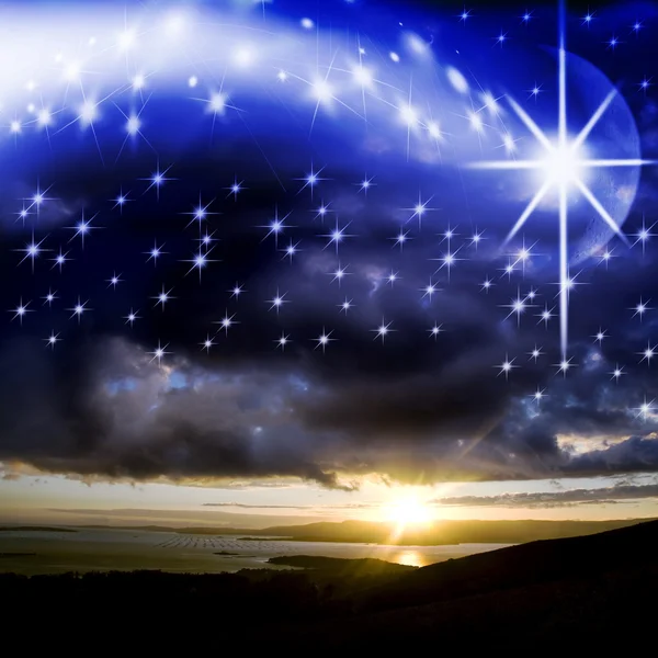 Звездный фон Рождества — стоковое фото