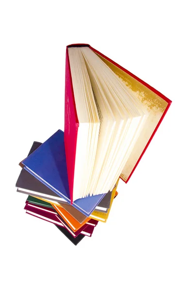 Libros aislados en fondo blanco — Stock Photo, Image