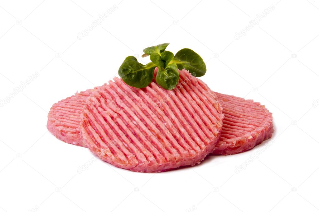 Hamburger meat isolated on white background