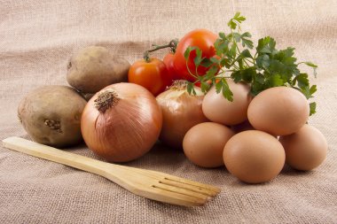 Ingredientes de la cocina tradicional clipart