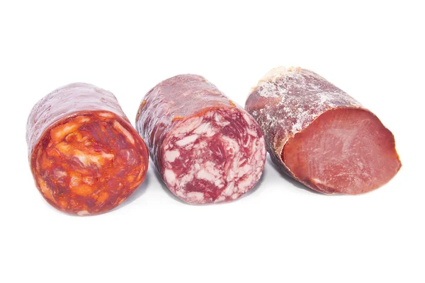 Fleischwurst isoliert auf weißem Hintergrund — Stockfoto