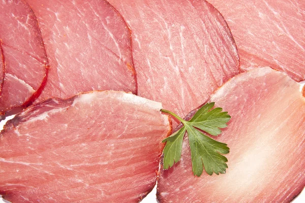 Salsicha de carne isolada sobre fundo branco — Fotografia de Stock