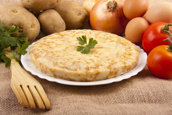Spaanse aardappelomelet — Stockfoto