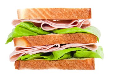 Beyaz arka plan üzerinde izole iştah açıcı sandviç
