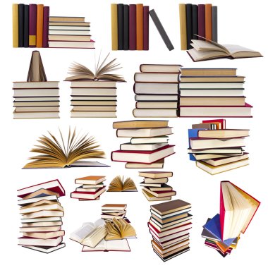 Collection and set of books clipart