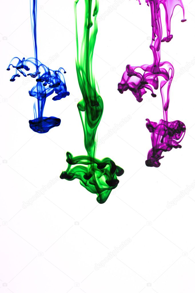 Color ink in water