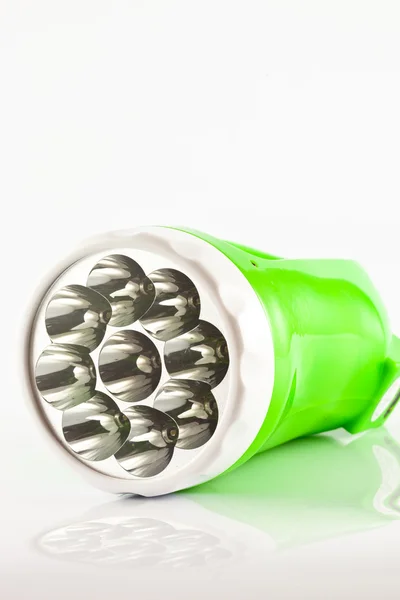 Grön ficklampa — Stockfoto