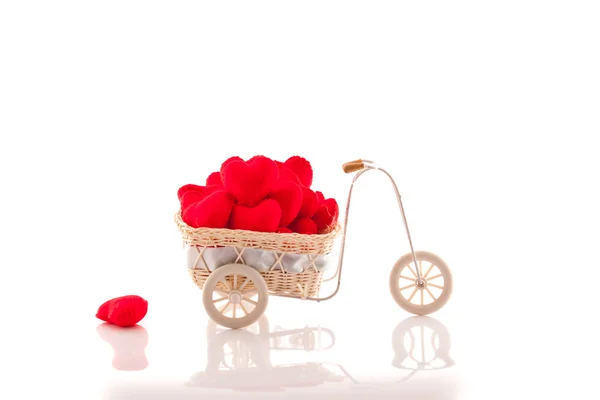 Bisiklet ile kırmızı kalp — Stok fotoğraf