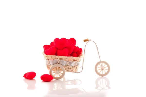 Bicicleta con corazón rojo —  Fotos de Stock