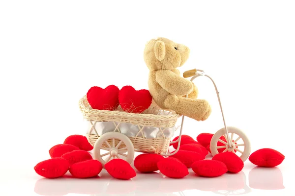Bicyclette avec coeur rouge — Photo