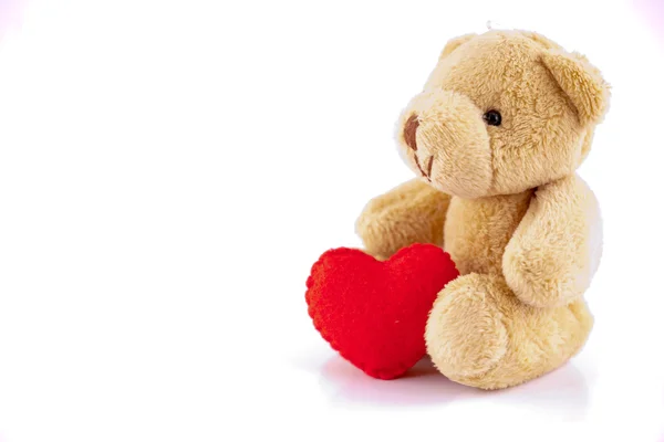 Urso com um coração vermelho — Fotografia de Stock