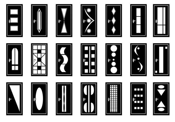 Negro sobre puertas blancas — Archivo Imágenes Vectoriales