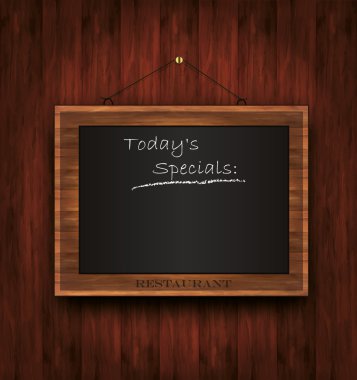 Vector blackboard wooden menu Todays special restaurant clipart