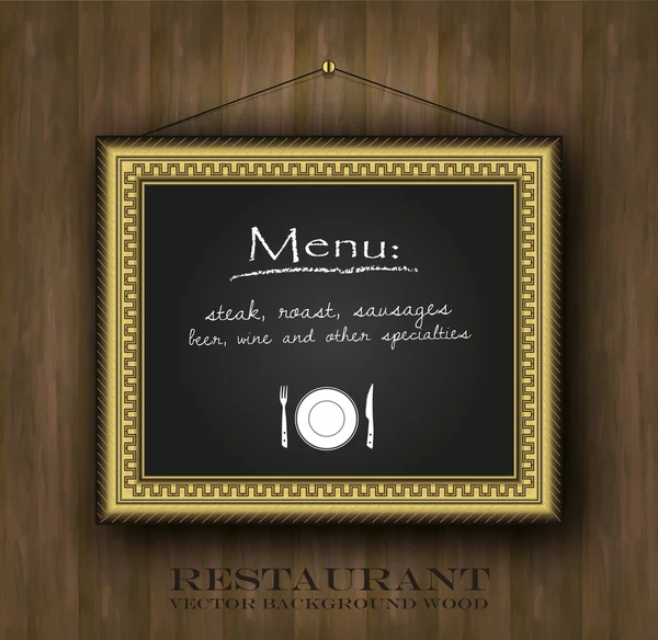 Vector blackboard frame gold restaurant menu card old frame — Stock Vector