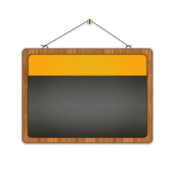 Raster Blackboard wood frame menu restaurant yellow — Stock Photo, Image
