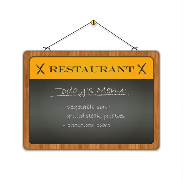 ベクトル黒板木製フレーム メニュー レストラン黄色 — ストックベクタ