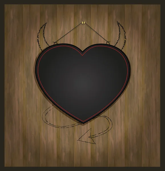 Raster yazı tahtası kalp valentine love siyah — Stok fotoğraf