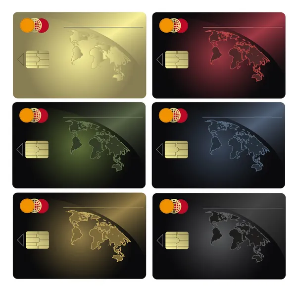 Rastrové prázdné kreditní kartu barvy kolekce šablona — Stock fotografie