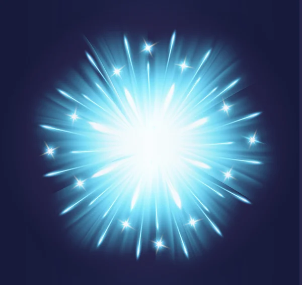 stock vector Fireworks blue background glow explosion blue