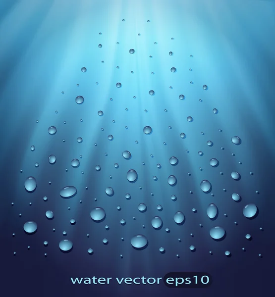 Vector water blue background drops — Stock Vector