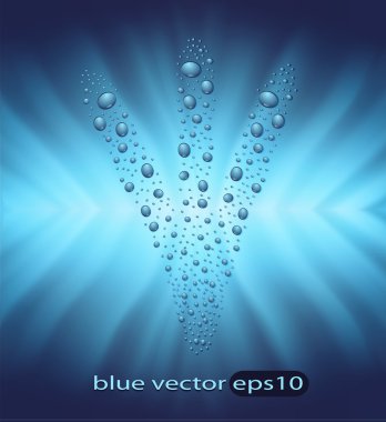 Vector blue background drop waterworks clipart