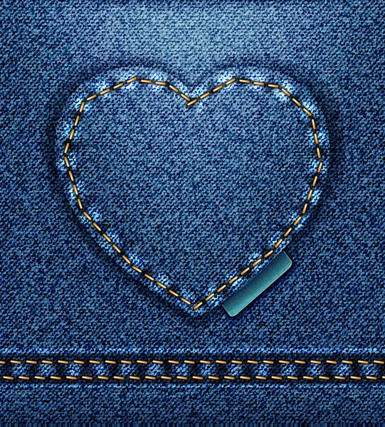 Raster Jeans coração denim textura — Fotografia de Stock