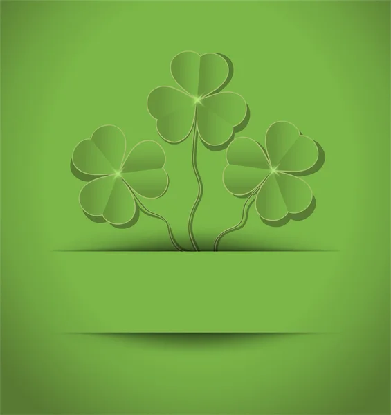 Raster St. Patrick 's Day Shamrock cartão verde — Fotografia de Stock