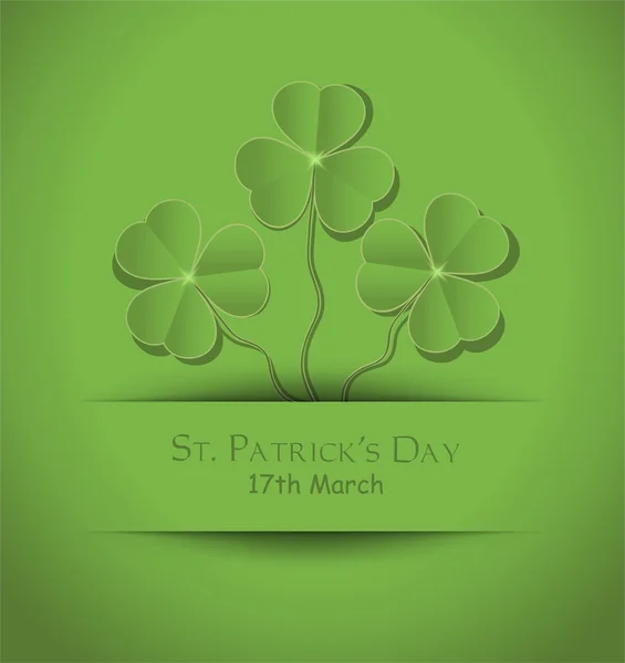 Vector St. Patrick 's Day Shamrock card Verde — Vetor de Stock
