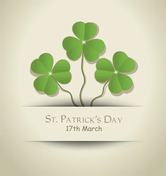 Vecteur St. Patrick's Day Shamrock carte papier — Image vectorielle