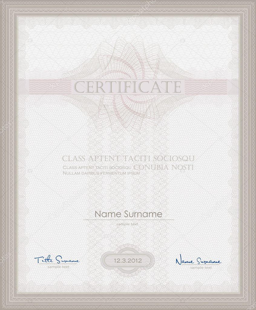 Certificate Guilloche template security spirograph vector