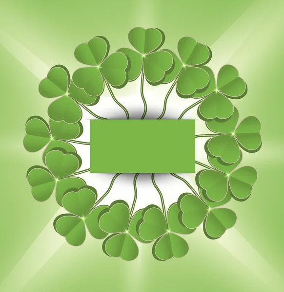 Raster St. Patrick's Day cerchio di trifoglio verde — Foto Stock
