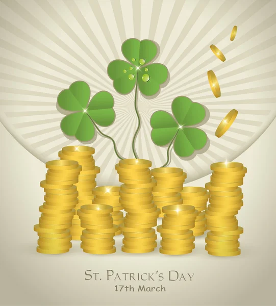 Vector St. Patrick's Day pengar mynt — Stock vektor