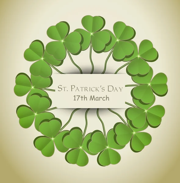 Vector St. Patrick's Day Shamrock cirkel — Stock vektor