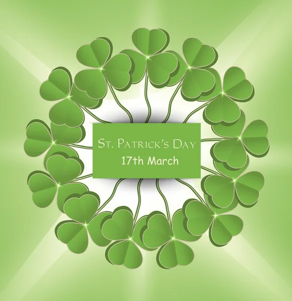 Vector St. Patrick's Day Shamrock circle grön — Stock vektor