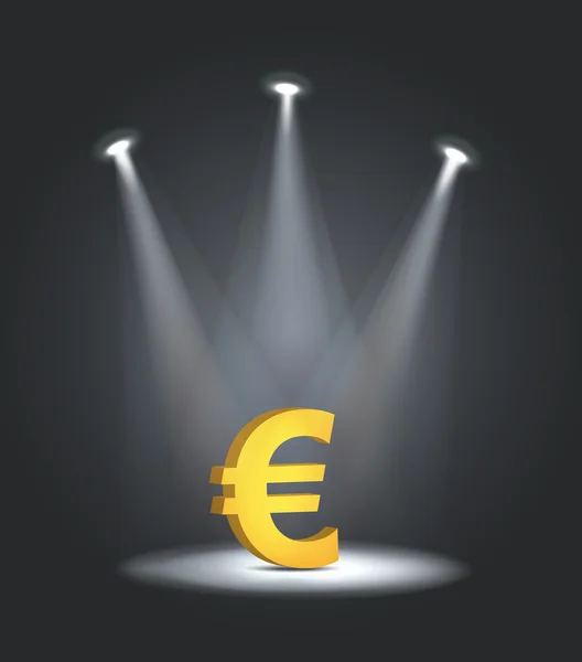 Riflettore luce euro — Vettoriale Stock