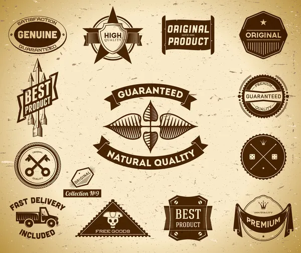 Set vintage premium kwaliteit etiketten — Stockvector