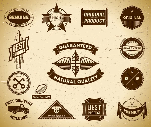 Ensemble de labels de qualité premium vintage — Image vectorielle
