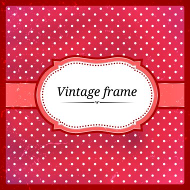 Vintage polka dot frame. Eps10 clipart