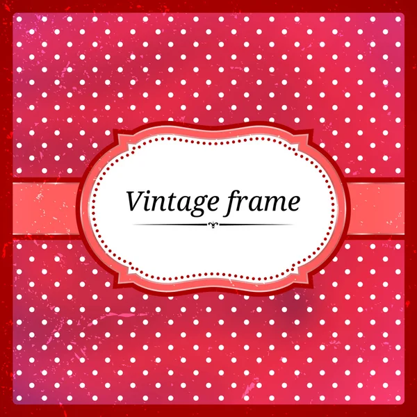 Vintage polka dot frame. Eps10 — Stock Vector