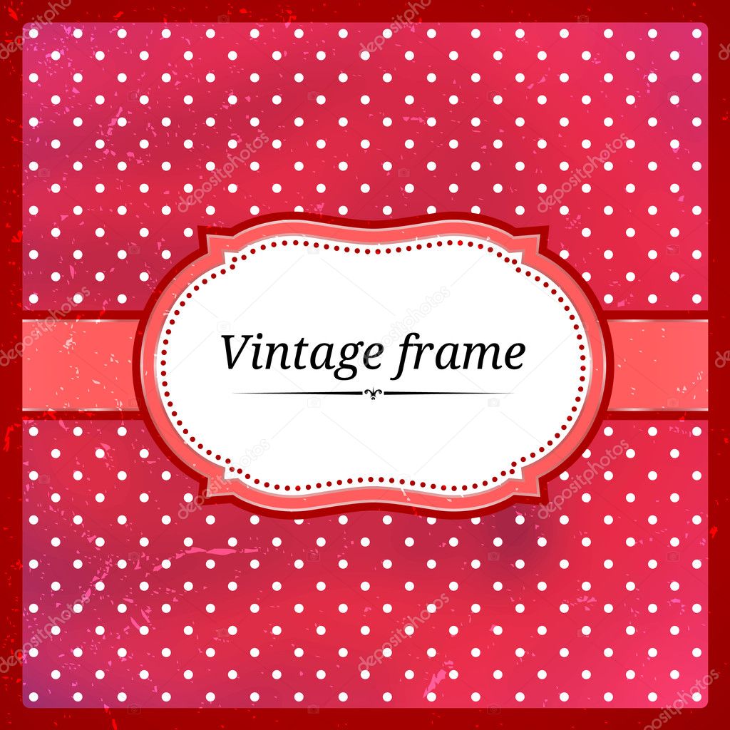 Vintage polka dot frame. Eps10