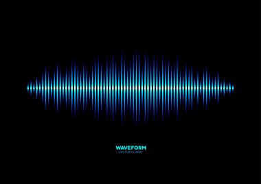 Shiny blue music waveform clipart