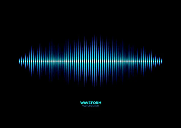 Shiny blue music waveform — Stock Vector