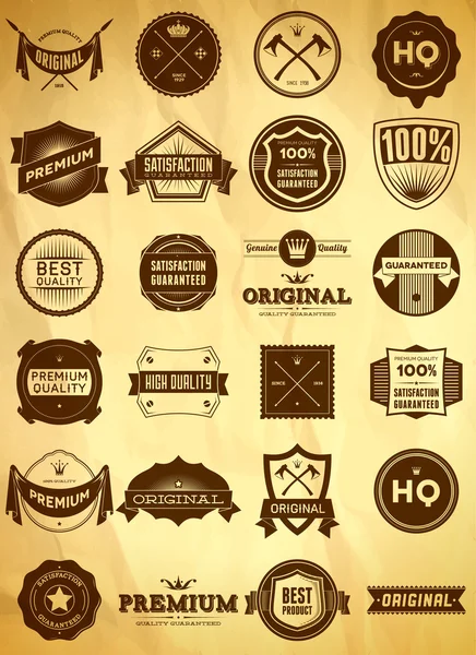 Ensemble de labels de qualité premium vintage — Image vectorielle